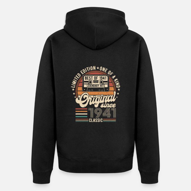Splendeur d’anniversaire 1941 - Veste à capuche bio Premium Unisexe - noir