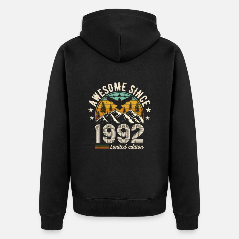 Millésime 1992 Joie d’anniversaire - Veste à capuche bio Premium Unisexe - noir
