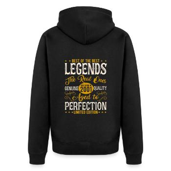 Vintage 2001 Birthday Gift - Unisex Premium Bio Zip Hoodie - Schwarz - Hinten - Nico (187cm)