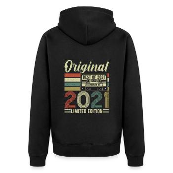 Legendary 3rd Birthday Year 2021 - Unisex Premium Organic Zip Hoodie - black - Back - Nico (187cm)