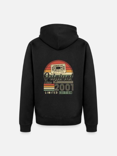 Legendary year of birth 2001 - Unisex Premium Organic Zip Hoodie - black