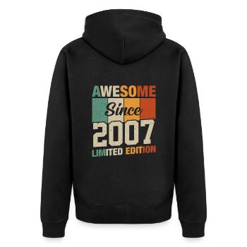 Année de naissance légendaire 2007 - Veste à capuche bio Premium Unisexe - noir - Dos - Nico (187cm)