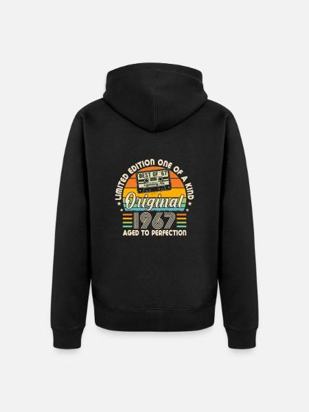 Legendary birth in 1967 - Unisex Premium Organic Zip Hoodie - black