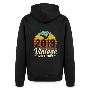 Millésime 2019 Légendaire - Veste à capuche bio Premium Unisexe - noir - Dos - Nico (187cm)
