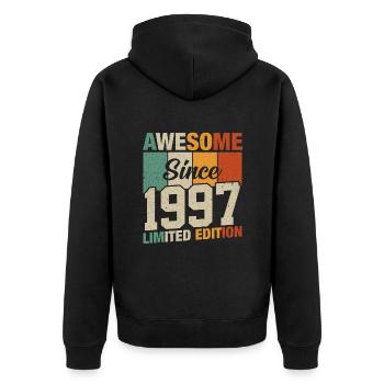 Né légendaire en 1997 - Veste à capuche bio Premium Unisexe - noir - Dos - Nico (187cm)