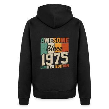 Millésime 1975 Légendes - Veste à capuche bio Premium Unisexe - noir - Dos - Nico (187cm)