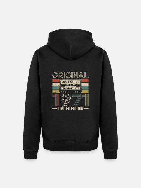 Legends 1971 - Unisex Premium Organic Zip Hoodie - black