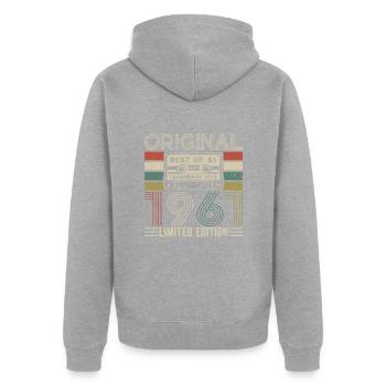Legendary year of birth 1961 - Unisex Premium Organic Zip Hoodie - heather grey - Back - Nico (187cm)