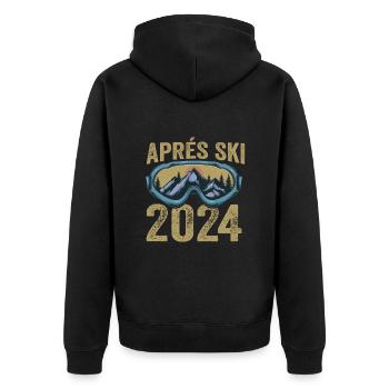 Happy Ski Team Adventure - Unisex Premium Organic Zip Hoodie - black - Back - Nico (187cm)