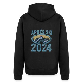 Vacances au ski hautes en couleur 2024 - Veste à capuche bio Premium Unisexe - noir - Dos - Nico (187cm)