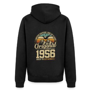 Millésime Millésime 1956 - 68 ans Original - Veste à capuche bio Premium Unisexe - noir - Dos - Nico (187cm)