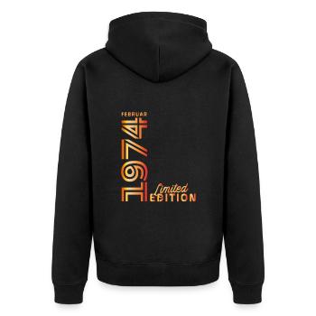 50th birthday 50 years February 1974 - Unisex Premium Organic Zip Hoodie - black - Back - Nico (187cm)