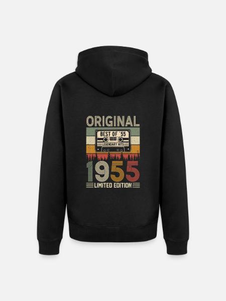 Born legends 1955 - Unisex Premium Organic Zip Hoodie - black