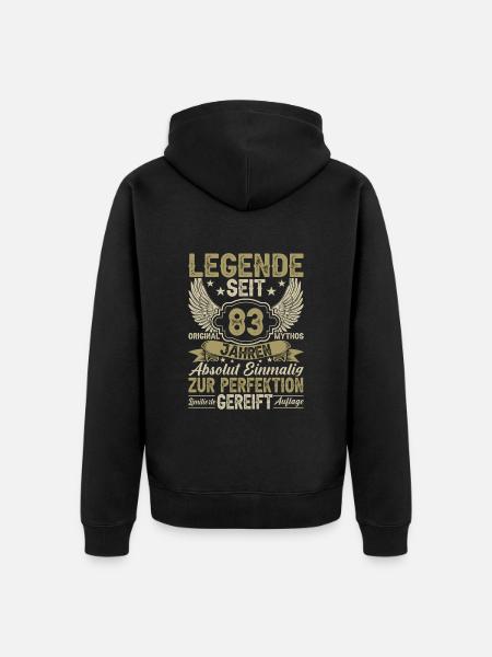 Legende seit 83 Jahren - Unisex Premium Bio Zip Hoodie - Schwarz