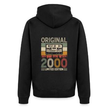 Timeless Jubilee Tradition 2000 - Unisex Premium Organic Zip Hoodie - black - Back - Nico (187cm)