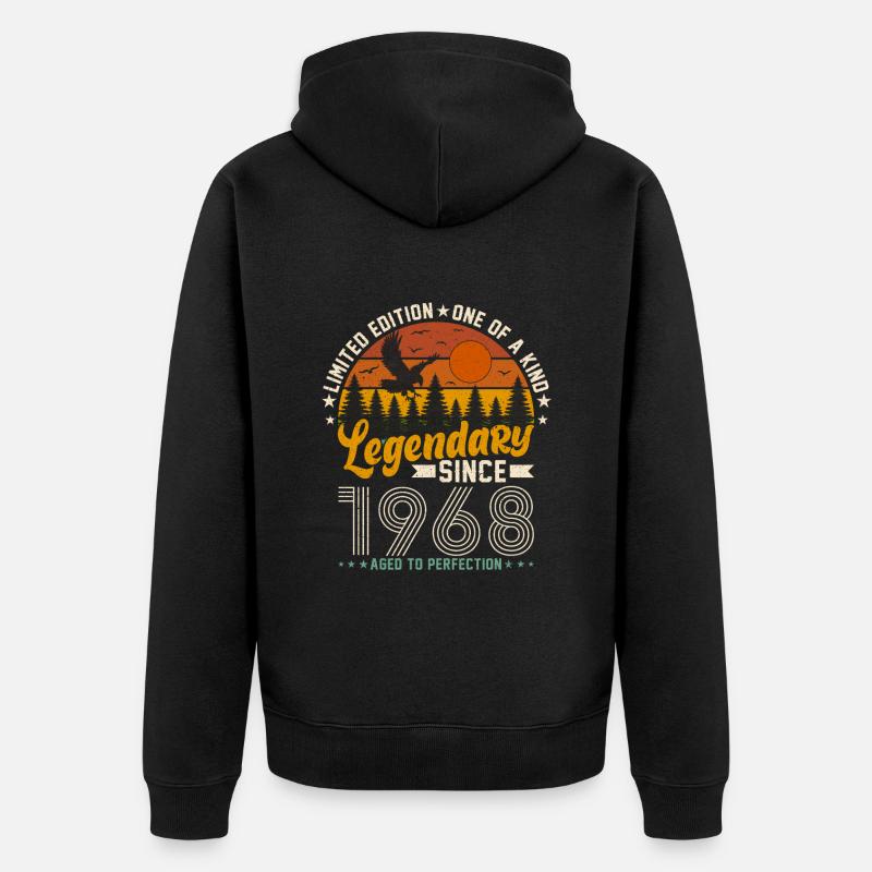 Né légendaire en 1968 - Veste à capuche bio Premium Unisexe - noir