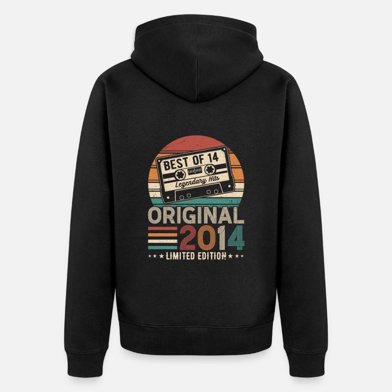 Jubiläumsfreude 2014 - Unisex Premium Bio Zip Hoodie - Schwarz