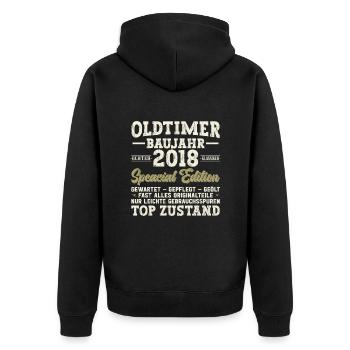 Original 2018 Vintage - Cadeau D’anniversaire 2018 - Veste à capuche bio Premium Unisexe - noir - Dos - Nico (187cm)