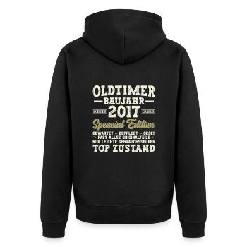 2017 - 2017 vintage - Fantastic since 2017 - Unisex Premium Organic Zip Hoodie - black - Back - Nico (187cm)