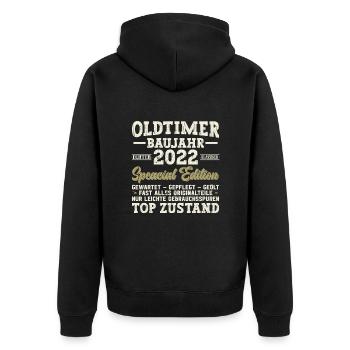 Vintage 2022 Best of 2022 - 3 Year Old Birthday - Unisex Premium Organic Zip Hoodie - black - Back - Nico (187cm)