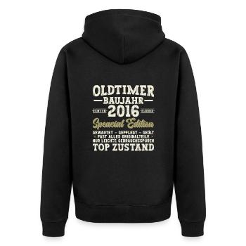 2016 Birthday 2016 Born In 2016 Birthday - Unisex Premium Organic Zip Hoodie - black - Back - Nico (187cm)