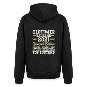 2021 Original 2021 Vintage Vintage Retro anniversa - Unisex Premium Organic Zip Hoodie - black - Back - Nico (187cm)