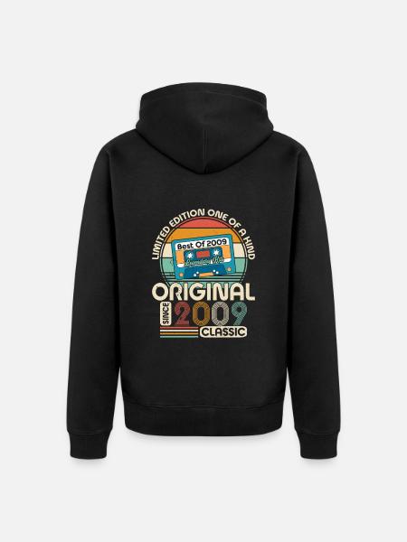 MANUFACTURED IN 2009 - Unisex Premium Organic Zip Hoodie - black