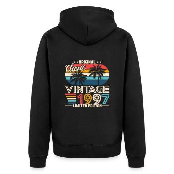 Cadeau d’anniversaire vintage 1997 - Veste à capuche bio Premium Unisexe - noir - Dos - Nico (187cm)