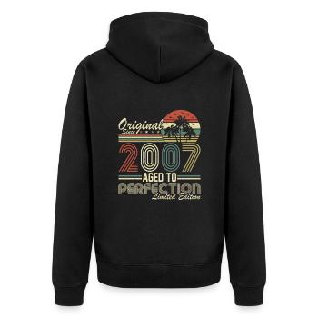 Originals 2007 Vintage Retro Vintage - Unisex Premium Organic Zip Hoodie - black - Back - Nico (187cm)