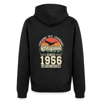 Originaux 1956 Vintage Vintage rétro Design - Veste à capuche bio Premium Unisexe - noir - Dos - Nico (187cm)