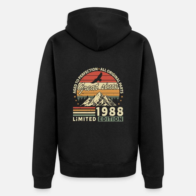 Millésime 1988 Légendes - Veste à capuche bio Premium Unisexe - noir