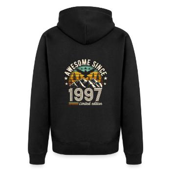 Vintage 1997 Legends - Unisex Premium Organic Zip Hoodie - black - Back - Nico (187cm)