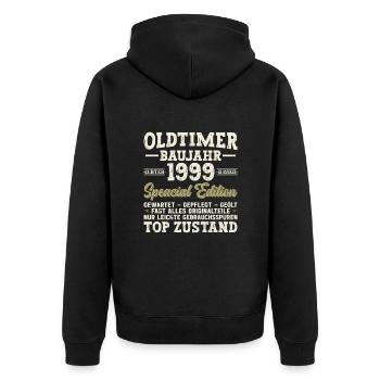 Vintage 1999 légendes Tee - Veste à capuche bio Premium Unisexe - noir - Dos - Nico (187cm)