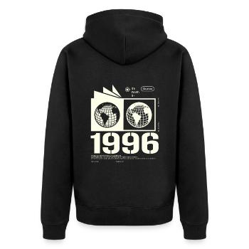 Vintage 1996 Retro Birthday Gift 1996 - Unisex Premium Organic Zip Hoodie - black - Back - Nico (187cm)
