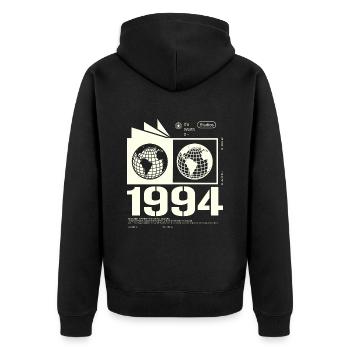 Vintage 1994 Retro Birthday Gift 1994 - Unisex Premium Organic Zip Hoodie - black - Back - Nico (187cm)