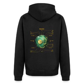 Sky Disc - Unisex Premium Organic Zip Hoodie - black - Back - Nico (187cm)