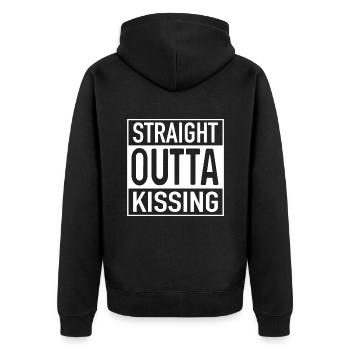 Baiser OUTTA direct - Veste à capuche bio Premium Unisexe - noir - Dos - Nico (187cm)