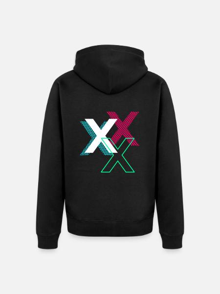 X Buchstabe - Unisex Premium Bio Zip Hoodie - Schwarz