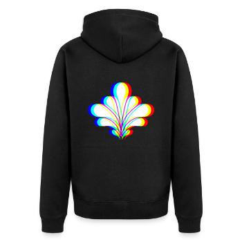 EDM - Flower - Glitch Rave Style - Unisex Premium Organic Zip Hoodie - black - Back - Nico (187cm)