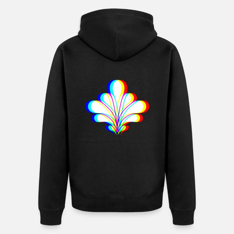 EDM - Fleur - Glitch Rave Style - Veste à capuche bio Premium Unisexe - noir