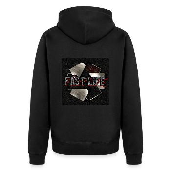 Fast Life [24/7] Fast Life - Image - 2023 - Unisex Premium Organic Zip Hoodie - black - Back - Nico (187cm)