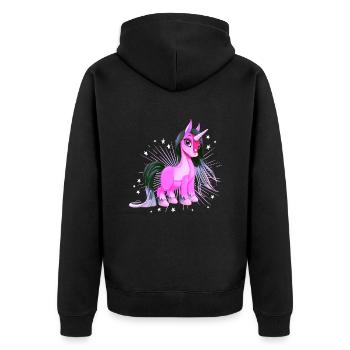 Licorne avec astérisque Viva Magenta - Veste à capuche bio Premium Unisexe - noir - Dos - Nico (187cm)