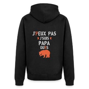 J peux pas je suis papa ours - Veste à capuche bio Premium Unisexe - noir - Dos - Nico (187cm)