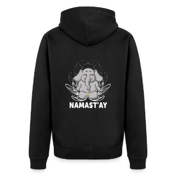 Drôle Namaste Yoga Éléphant - Veste à capuche bio Premium Unisexe - noir - Dos - Nico (187cm)
