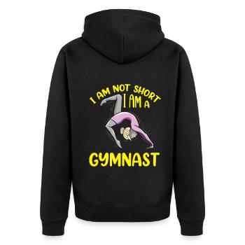 Je ne suis pas court Je suis un gymnaste Gymnastique drôle - Veste à capuche bio Premium Unisexe - noir - Dos - Nico (187cm)