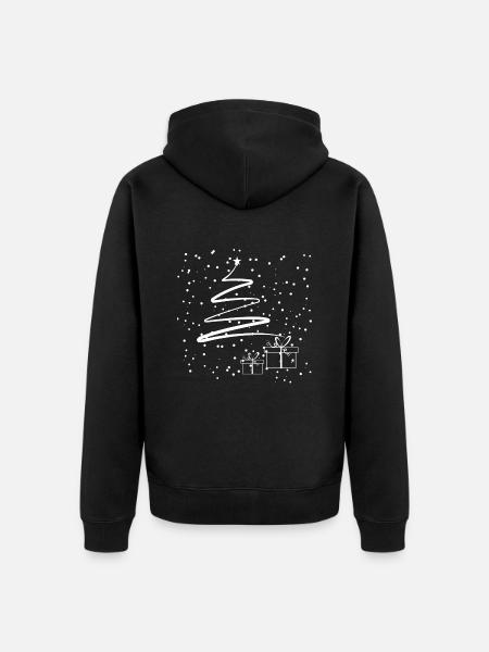 Minimal Christmas Tree - Unisex Premium Organic Zip Hoodie - black
