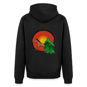 Sun, Horse, Nature, Forest, Horses, Pony, Children - Unisex Premium Organic Zip Hoodie - black - Back - Nico (187cm)