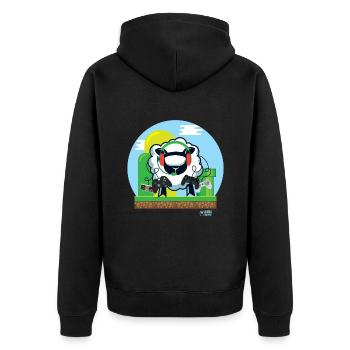 Les brebis aiment les jeux ? - Veste à capuche bio Premium Unisexe - noir - Dos - Nico (187cm)
