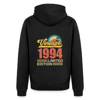 Vintage 1994 limited edition - 1994 Birthday gift - Unisex Premium Organic Zip Hoodie - black - Back - Nico (187cm)