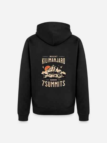 Kilimandscharo - 7 Gipfel - Unisex Premium Bio Zip Hoodie - Schwarz